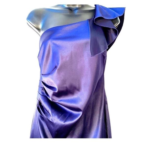 NAVY BLUE SATIN ONE SLEEVE SIZE 11 by TWEEZE ME - Picture 1 of 6